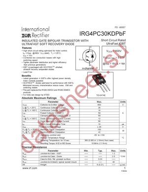 IRG4PC30KDPBF datasheet  